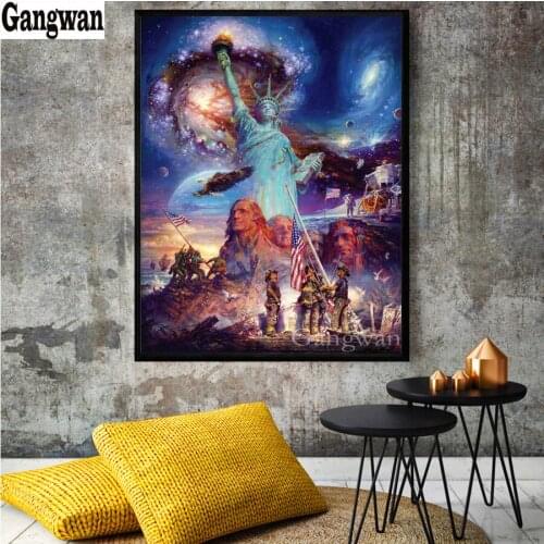 Diamond Painting Full Drill Square Patriotic Day Memorial USA Great Again Embroidery Freedom America Cross Stitch Kit Home Decor