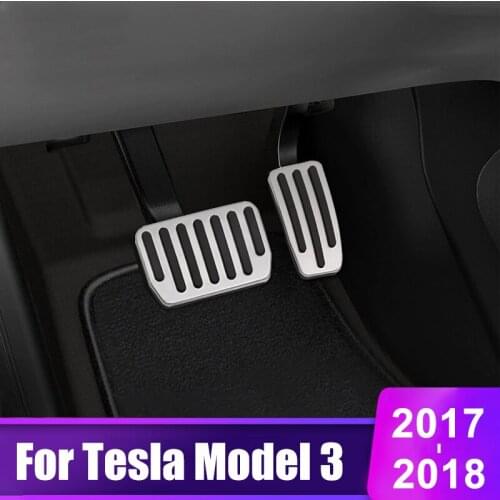 Aluminum alloy Car Foot Pedal Cover For Tesla Model 3 Model3 Accelerator Gas Fuel Brake Pedal Pads Mat Car Styling Accessories
