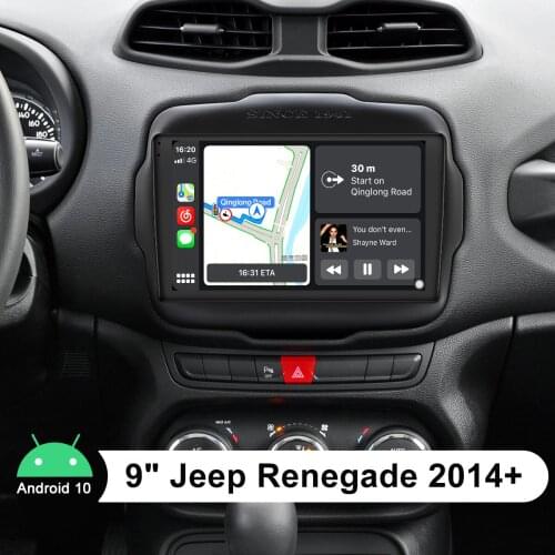 Car Radio 1 Din 9" Touch Screen Stereo Bluetooth Camera Multimedia Video Player GPS Navigation Carplay For Jeep Renegade 2014