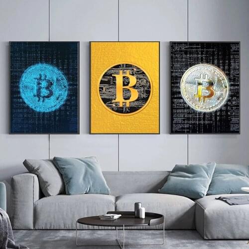 Rich Collection Value Bitcoin Canvas Art Paintings on The Wall Art Posters Prints Wall Pictures for Office Wall Cuadros Decor