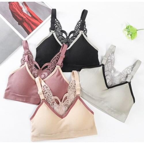 Plus Size Seamless Bras For Women Bralette Comfortable Sexy Soft Beauty Back Butterfly Push Up Bra Wireless Underwear Tank Tops