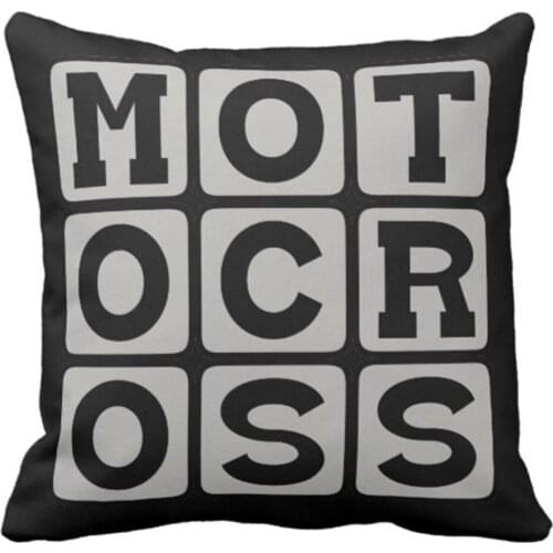 Throw Pillow Cover Squares Motocross Motorcycle Word Squarepeg Moto Cross Sports Decorative Pillow Case Home Decor Square 18 x 1
