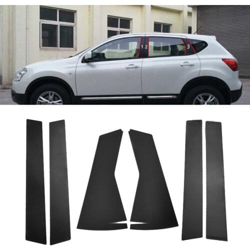 Black Mirror Effect Car Casement Pillar Trim Cover For NISSAN Qashqai 2008-2015 Middle BC Column Sticker External Accessories