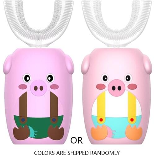 G99E Automatic Kids U-Shaped Toothbrush Mouth-Type Soft Fur Smart Electric Ultrasonic Vibration Children Teeth Brush Cartoon
