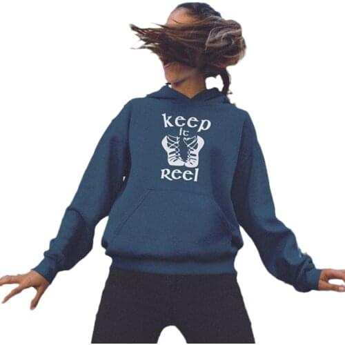 Irish Dance Kids Hoodie Gift Keep It Reel Dancing for Girls Spring Thick Fleece Dancer Top