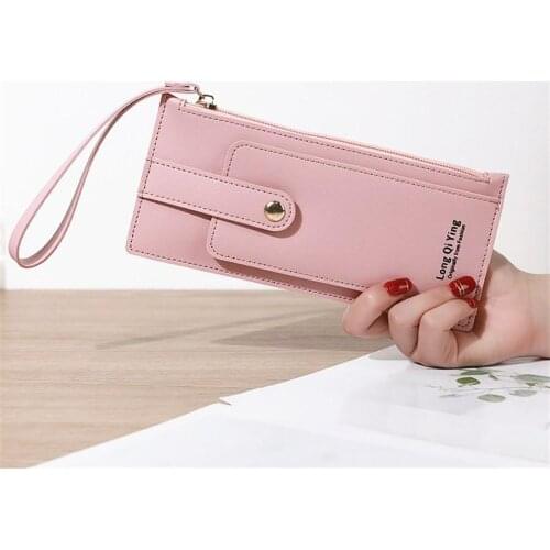 Long Purse Womans Cell Phone Handbag Multi Card Position Buckle-LatchWallet High Capacity All-Matched Billfold for Lady F567