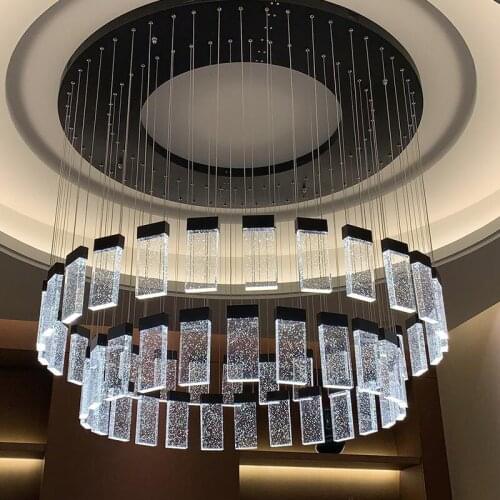 New crystal chandelier modern bubble crystal chandelier luxury villa hall light restaurant Nordic LED chandelier