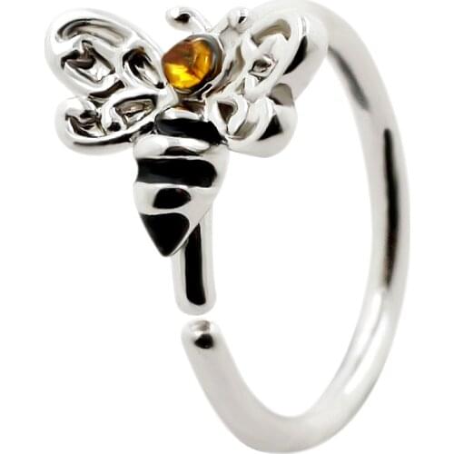 JHJT 20G Nose Ring Piercing Septum Rings Bendable Surgical Steel Little Bee Tragus Cartilage Earrings Nostril Piercing