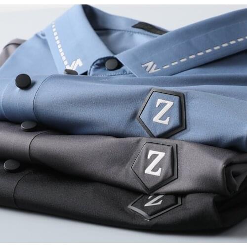 JSBDSummer silk-slip stretch ice silk lapel T-shirt High-end seamless rubber business casual mens short-sleeved POLO shirt