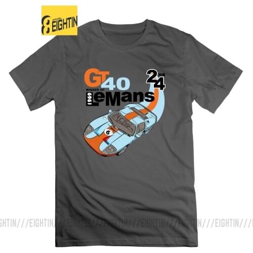 Classic Ford GT40 T-Shirt Mens Clothing Tees Vintage Plus Size T Shirts Awesome Round Neck 100% Cotton Short Sleeve