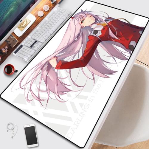 Anime Darling In The Franxx Sexy Girl Anime Mouse Pad Zero Two Gaming Mouse Pad Lock Desktop Gaming Desk XxL Mat Birthday Gift