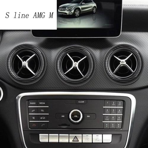 Car Styling Center Console Air Outlet Panel Cover Stickers For Mercedes Benz A GLA CLA Class W176 X156 C117 Interior Accessories