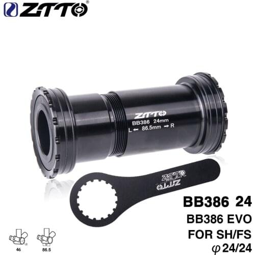 ZTTO Bottom Bracket BB386 24 EVO Threaded Lock Press Fit Bottom Bracket for BB386 Frame to 24mm Crankset Bottom Bracket Adapter
