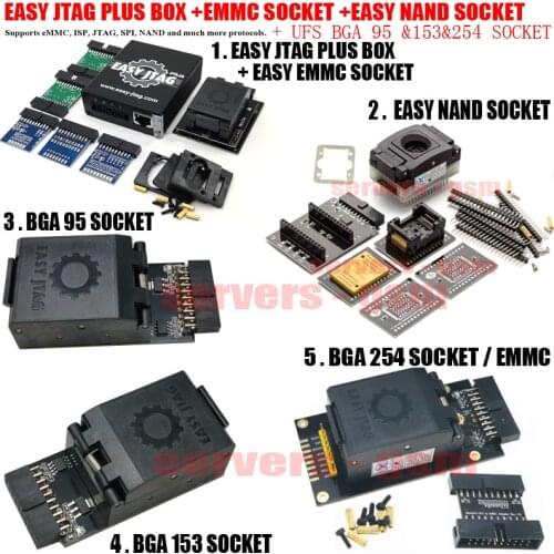 2021 new Easy-JTAG plus box +EMMC socket+EASY NAND sockeet+UFS BGA 95 socket+UFS BGA 153 socket+Easyjtag UFS BGA-254 Socket / EM