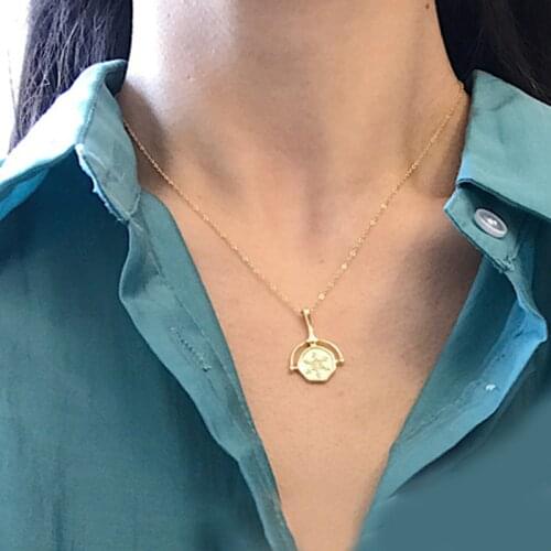 Gold wine glass shape coin balance personality necklace necklace female 925 silver necklace friendship jewelry