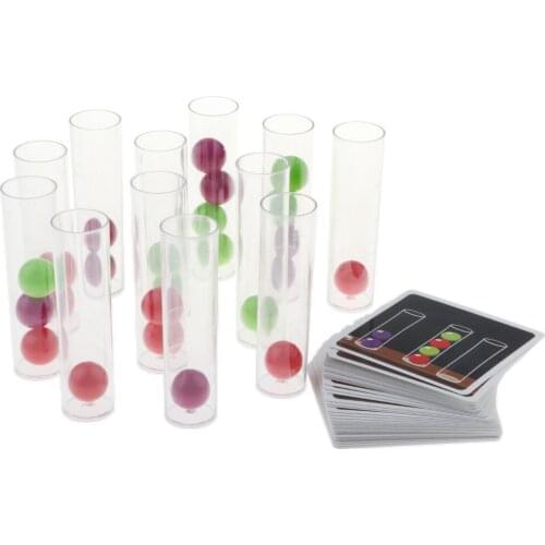 Perfeclan Kids Children Intellectual Pick Up Cards and Remove Balls into Tubes Developmental Board Game Fine Motor Skills