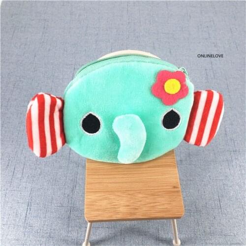 Elephant 10CM Plush Coin Purse BAG ; Lady Girls Pocket Coin Wallet Pouch , Hand Key Pouch Wallet BAG