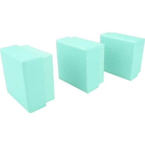 24pcs Blue Paper Ring Gift Boxes 5*5*3cm Jewelry Display Box for Jewellery Ring Earrings Packaging Black Sponge Can Custom Logo