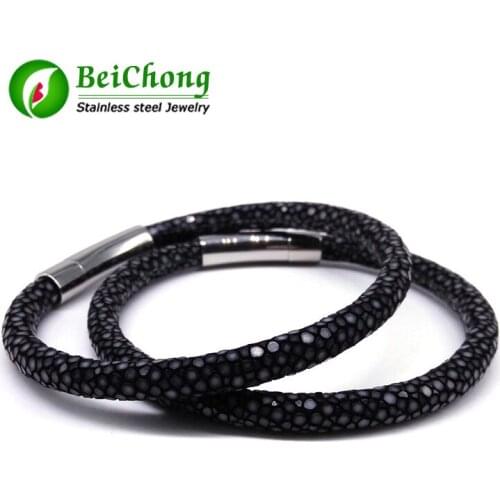 10Pcs MixedCustomized Luxury man jewelry bangle&Bracelet New Arrival baseball stingray skin leather