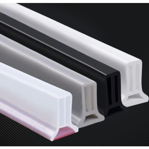Home sealing strip Bathroom Kitchen Self-adhesive Silicone Rubber Shower Barrier Water Stopper Wet and dry separation 50-160cm