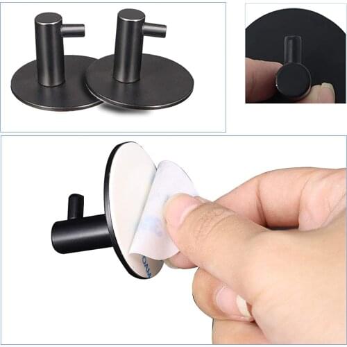 Self Adhesive Hooks Stainless Steel Wall Hanger Waterproof Wall Hooks for Kitchen Bathroom 6pcs