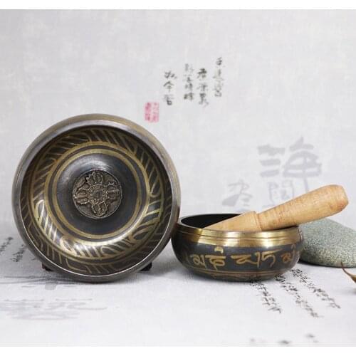 Tibetan Singing Bowl Decorative-wall-dishes Home Buddhism Decoration Dharma Monks Lama Supplies Chakra Nepal Handmade Bowl