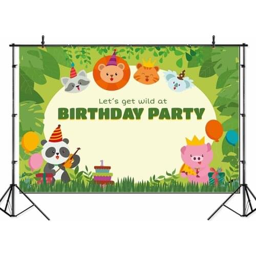 Thin vinyl new born forest animals safari 1st Birthday Party baby shower BannerBackgrounds Printed Photographic studio Backdrop