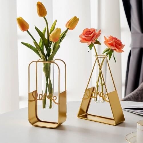 Minimalism Nordic Flower Stand Iron Frame Vase Family Flower Rack Bottle Ornament Christmas Decoration Pot Holder Home Decor