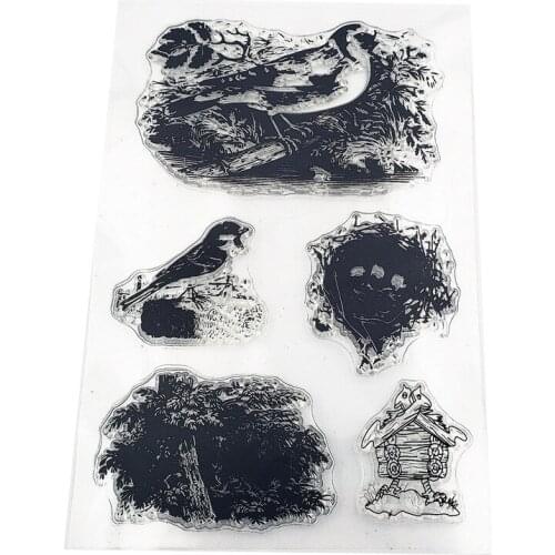 Vintage Lovely Birds Transparent Silicone Clear Stamps DIY Seal for Scrapbooking Card Making Photo Album Decorative Stamp Sheet