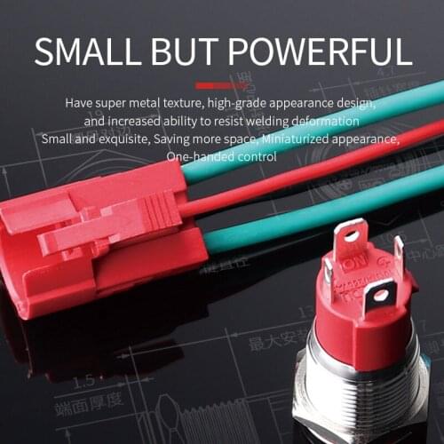 WD 16mm Ring light 10A Waterproof IP67 Metal Push Button Switch