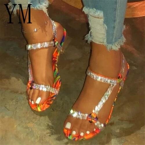 2020 Rome Party Beach Bling Crystal Ladies Sandals Rhinestone Platform Mixed Color Cutouts Wedges Women Sandals Shoes Size 35-43