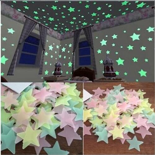 1 Set Wall Stickers Decal Glow In The Dark Baby Kids Bedroom Home Decor Color Stars Glow Stickers Luminous Wall Stickers Decal