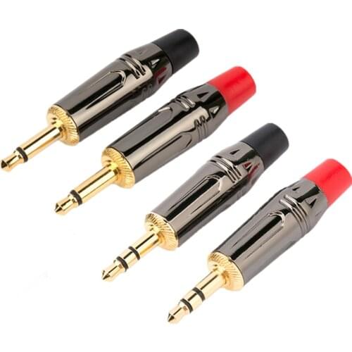 10pcs 3.5mm Mono/Stereo Plug 3 Pole Gold Plated Headphone Jack Solder DIY Replace Earphone Cable AUX Audio 3.5 Connector Adapter