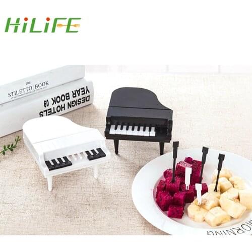 10pcs/set Piano Fruit Forks Dessert Forks Creative Food Picks Kitchen Accessories Tools Fruit Snack Toothpick