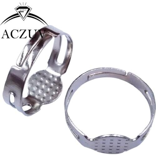 1000pcs Rhodium Plated 8mm Glue Pad Adjustable Ring Pad Base Blanks Findings Gold Glue Diy Rings Make Components TJZT055