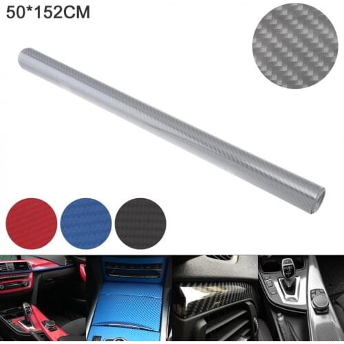 4 Colors 50cmX152cm PVC 6D Carbon Fiber High Bright Automobile Repacking Sticker Fit for Car/Motorcycle/Electronic Product/Home