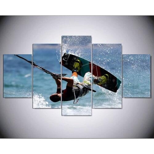 5 panel HD Printed kite surf sports Painting on canvas room decoration print poster picture canvas ny-950