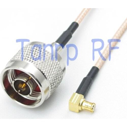 50CM Pigtail coaxial jumper cable RG316 extension cord 20in N male plug to MCX male right angle RF adapter connector