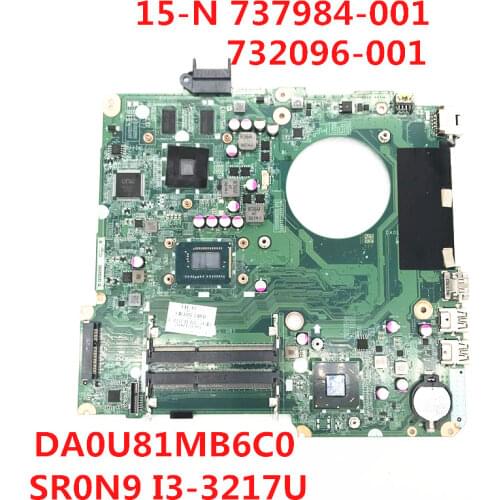For 15-N 15T 15T-N100 14-N Laptop motherboard 737984-001 732096-001 DA0U81MB6C0 With I3-3217U CPU 8670M 1G 100% full Tested