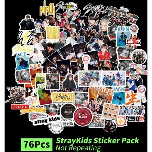 76pcs/set Kpop Stray Kids Character Stickers Cartoon Stray kids Fashion Cute K-pop sticker