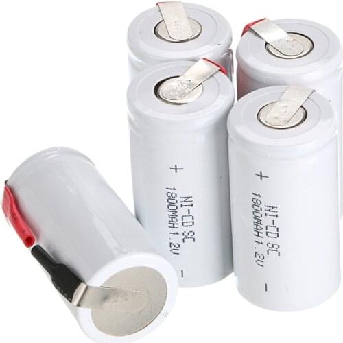 2-20pc Screwdriver Electric Drill Sub C Battries 1.2V 1800mAh NiCd SC Rechargeable Battery with Tab for Accumulator Power Bank