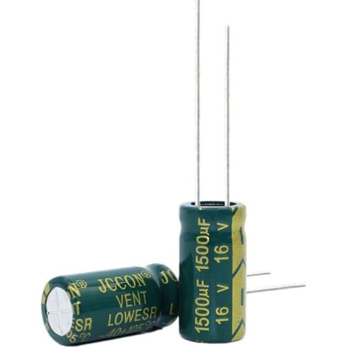 10pcs High frequency low resistance aluminum electrolytic capacitor 16v1500UF 1500uf16v volume: 10x20