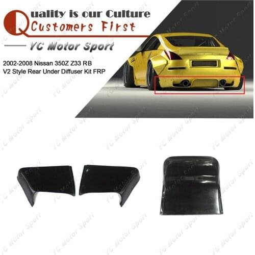 Car Accessories FRP Fiber Glass Rear Diffuser Kit Fit For 2002-2008 350Z Z33 RB V2 Style Rear Under Diffuser with Spat