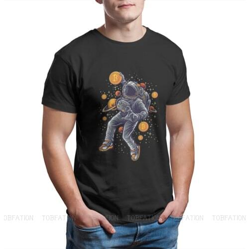 BTC Crypto Basketball in Space Unique TShirt Bitcoin Cryptocurrency Miners Meme Comfortable Gift Idea T Shirt Stuff Hot Sale