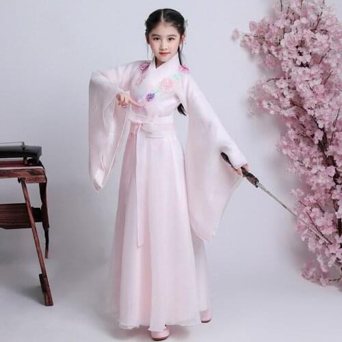 Childrens Guzheng Dance Costume Tang Dynasty Fairy Princess Clothes Kids Chinese Traditional Ancient Classical Costume