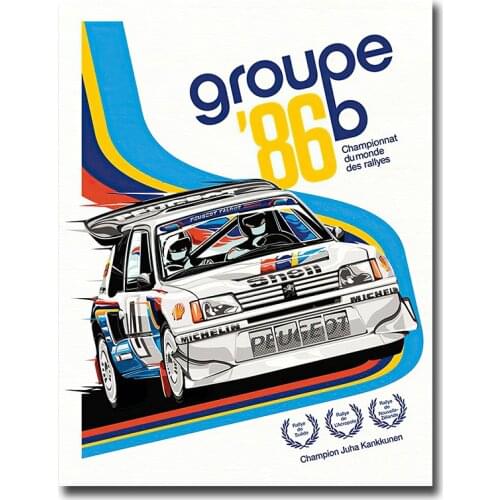 Groupe 86 Racing Car Poster Canvas Painting Poster Print Wall Art Picture For Living Room Home Decor Frameless