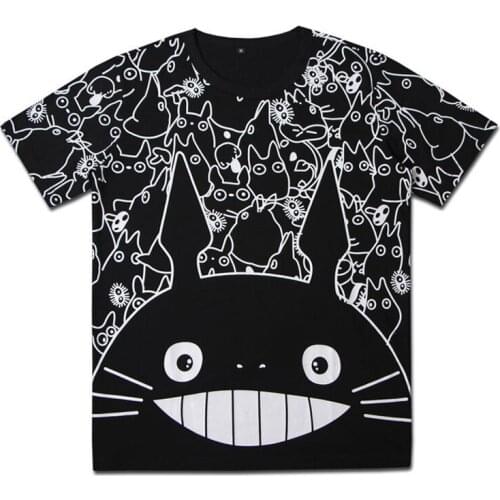 Harajuku Kawaii Cat Totoro T-Shirt Summer Short Sleeve Cotton T shirts Men Women Tops Graphic Casual Tee Shirt