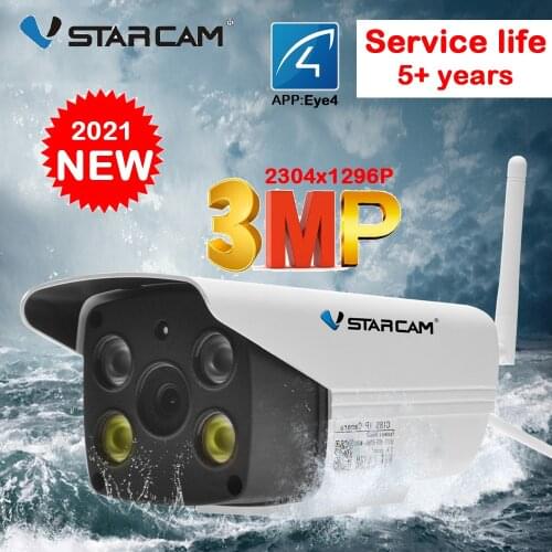 Vstarcam New wifi IP Camera HD 3MP security Waterproof Outdoor full color night vision Security Infrared Bulllet Camera p2p 2MP