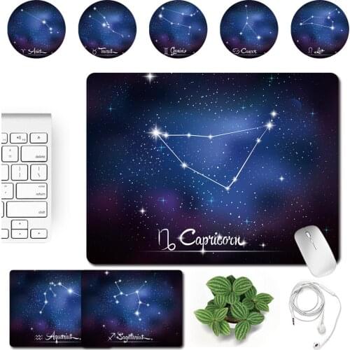 Portable Laptop Office Mousepad Small 25x21cm Smooth Waterproof PU Leather Gaming Mouse Mat Star Series Computer Mouse-pad
