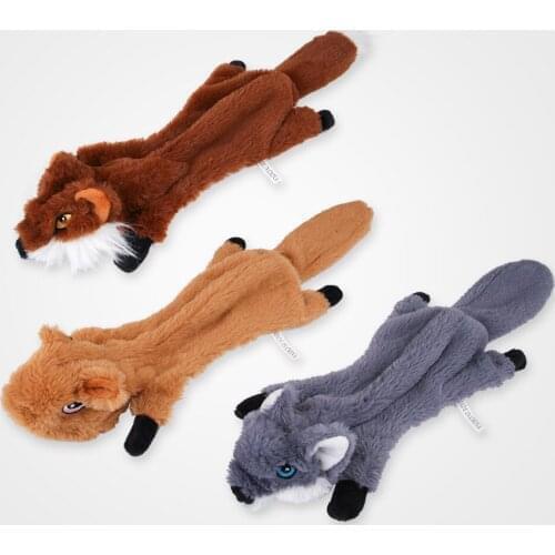 Creative new dog toys bite wear-resistant vocal molar pet fox squirrel plush medium and large supplies